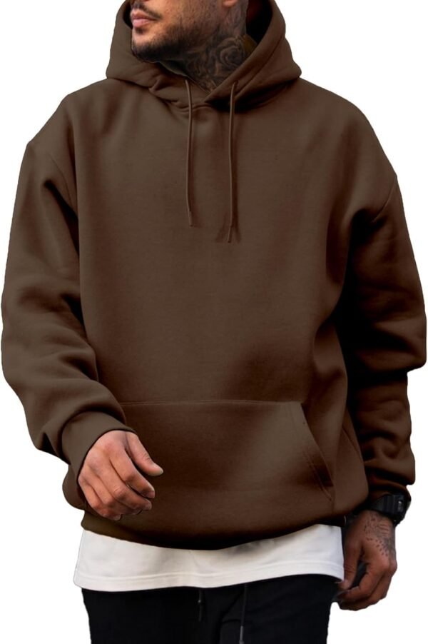 Mens Casual Cotton Hooded Collar Drawstring Hoodies Pullover Sweatshirts Casual Long Sleeve Shirts