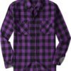 Mens Button Down Shirts Flannel Shirt Long Sleeve