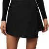 Women's Houndstooth Print Tie Front Skorts Asymmetrical Hem High Waist Skirt Shorts