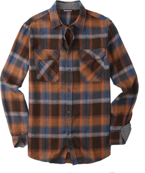 Mens Button Down Shirts Flannel Shirt Long Sleeve