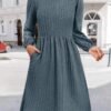Women's Fall Sweater Dresses with Pockets Crew Neck Long Sleeve A-Line Dresses for Women 2025 Casual Winter Dresses