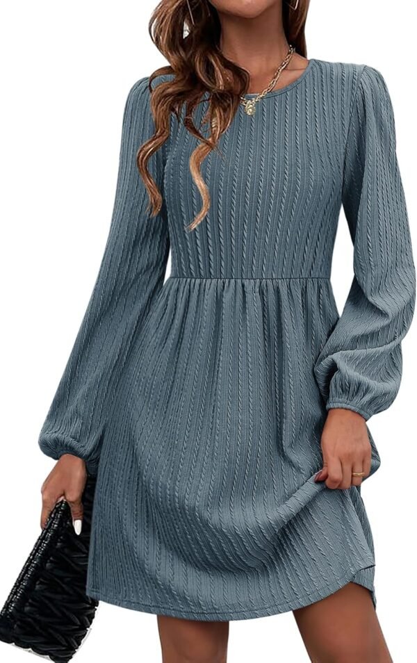 Women's Fall Sweater Dresses with Pockets Crew Neck Long Sleeve A-Line Dresses for Women 2025 Casual Winter Dresses