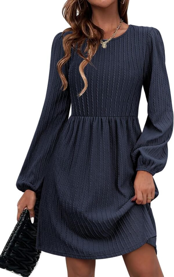 Women's Fall Sweater Dresses with Pockets Crew Neck Long Sleeve A-Line Dresses for Women 2025 Casual Winter Dresses