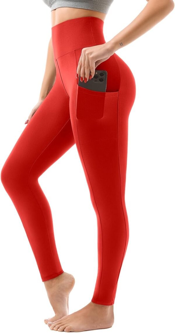 High Waisted Leggings with Pockets Women. Full Length Capri Buttery Soft Stretchy Yoga Pants