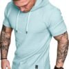 Mens Fashion Athletic Hoodies Sport Sweatshirt Solid Color Fleece Pullover