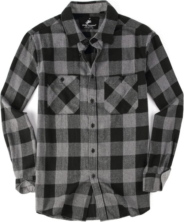 Mens Button Down Shirts Flannel Shirt Long Sleeve