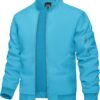 Men's Bomber Jacket Lightweight Casual Spring Fall Windbreaker Zip Up Coat with Pocket