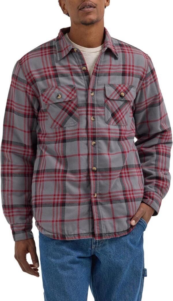 Men's Long Sleeve Sherpa Lined Shirt Jacket