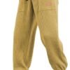 Mens Corduroy Joggers Pants Casual Cargo Pants Drawstring Elastic Waist Baggy Tapered Sweatpants with Pockets