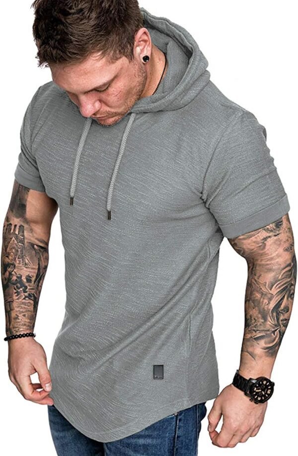 Mens Fashion Athletic Hoodies Sport Sweatshirt Solid Color Fleece Pullover