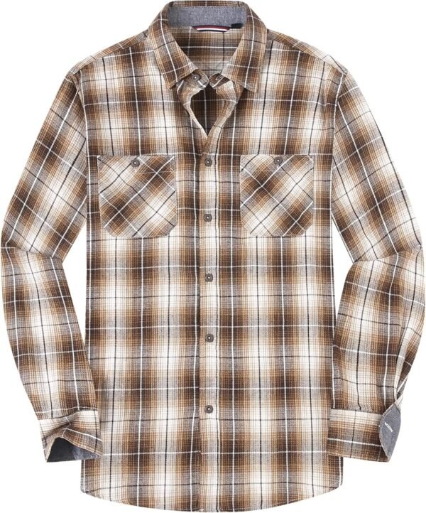 Mens Button Down Shirts Flannel Shirt Long Sleeve