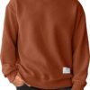 Men's Crewneck Sweatshirts Soild Color Geometric Texture Long Sleeve Casual Pullover Shirt
