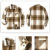 Men's Flannel Shirts Casual Button Down Plaid Shirt Jacket Long Sleeve Fleece Shacket with Pockets