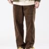 Mens Corduroy Pants Baggy Wide Leg Casual Elastic Waist Drawstring Loose Fit Sweatpants